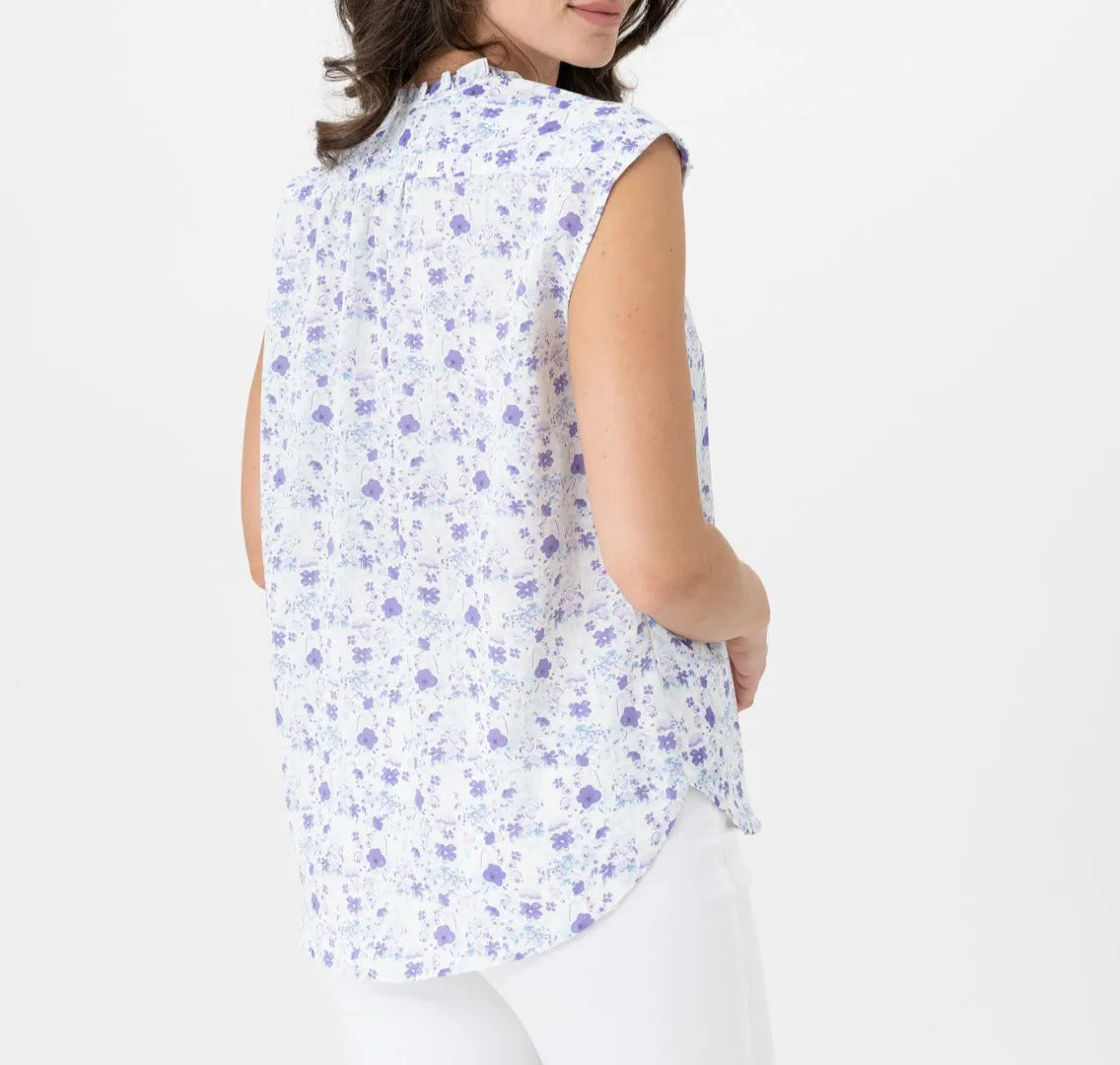 Sleeveless Floral Blouse