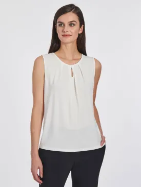 Sleeveless Keyhole Neck Knit Jersey Top
