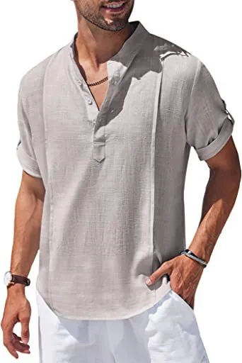 Stylish Linen Short Sleeve Shirt - GlamzLife