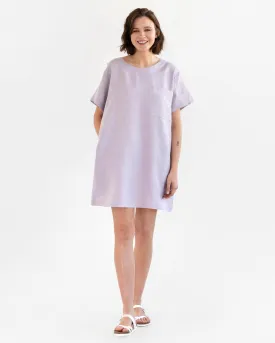 T-shirt linen dress MIJAS in Lilac
