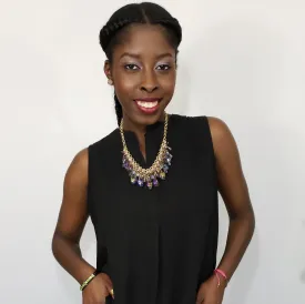 Taszeena Hi Low Split Neck Blouse in Black
