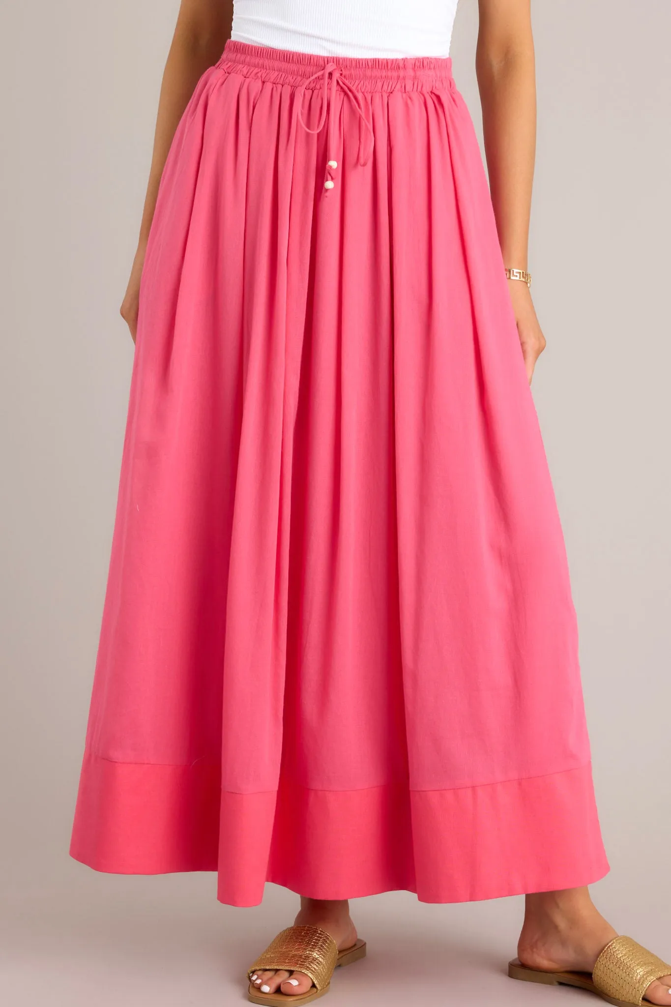 Through The Looking Glass Hot Pink Maxi Skirt