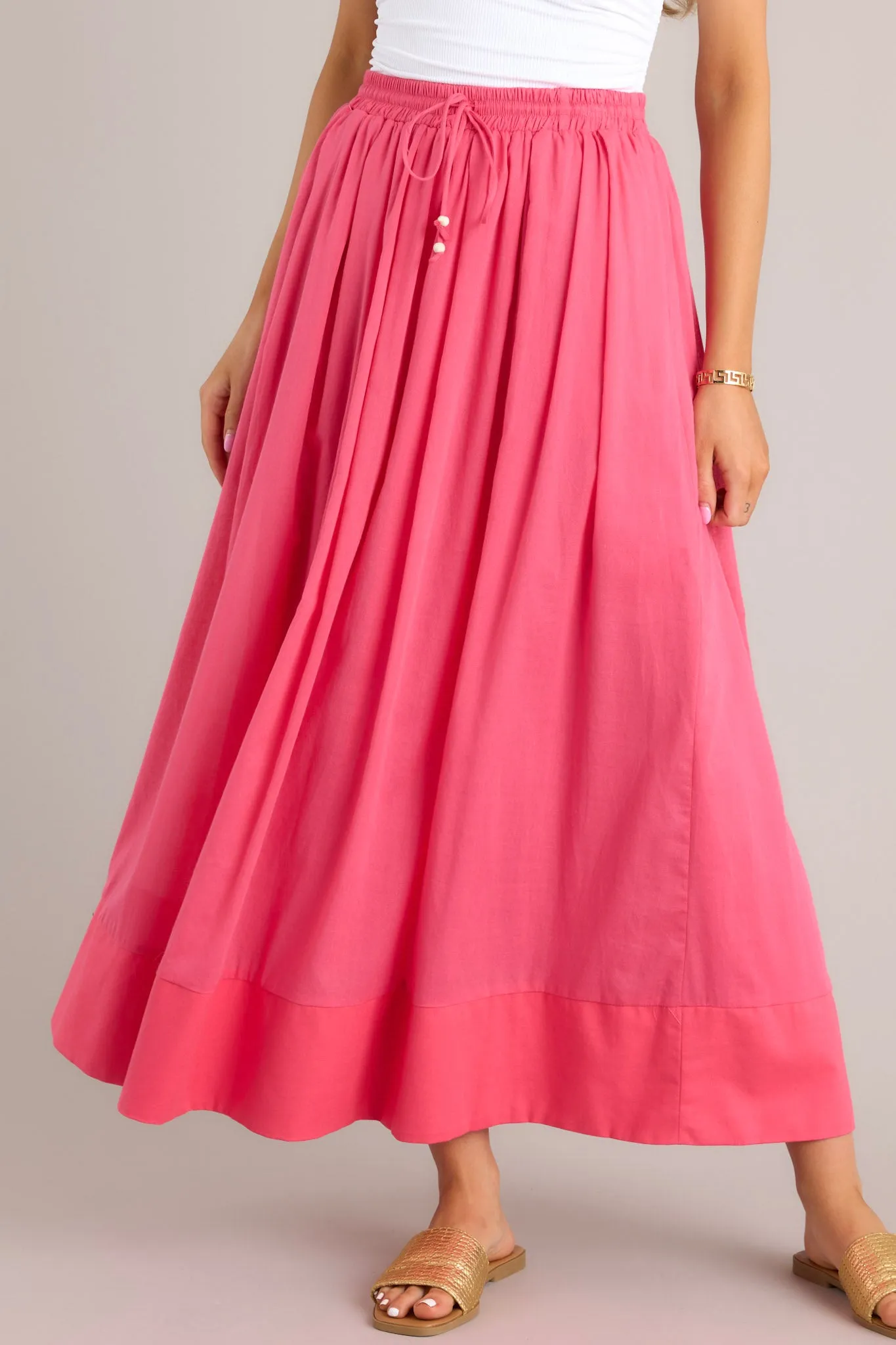 Through The Looking Glass Hot Pink Maxi Skirt
