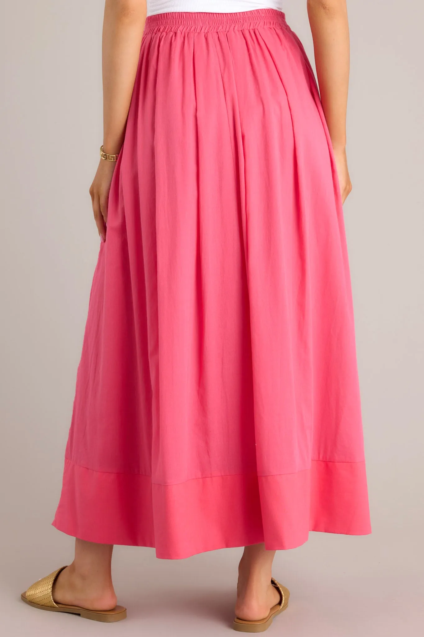 Through The Looking Glass Hot Pink Maxi Skirt