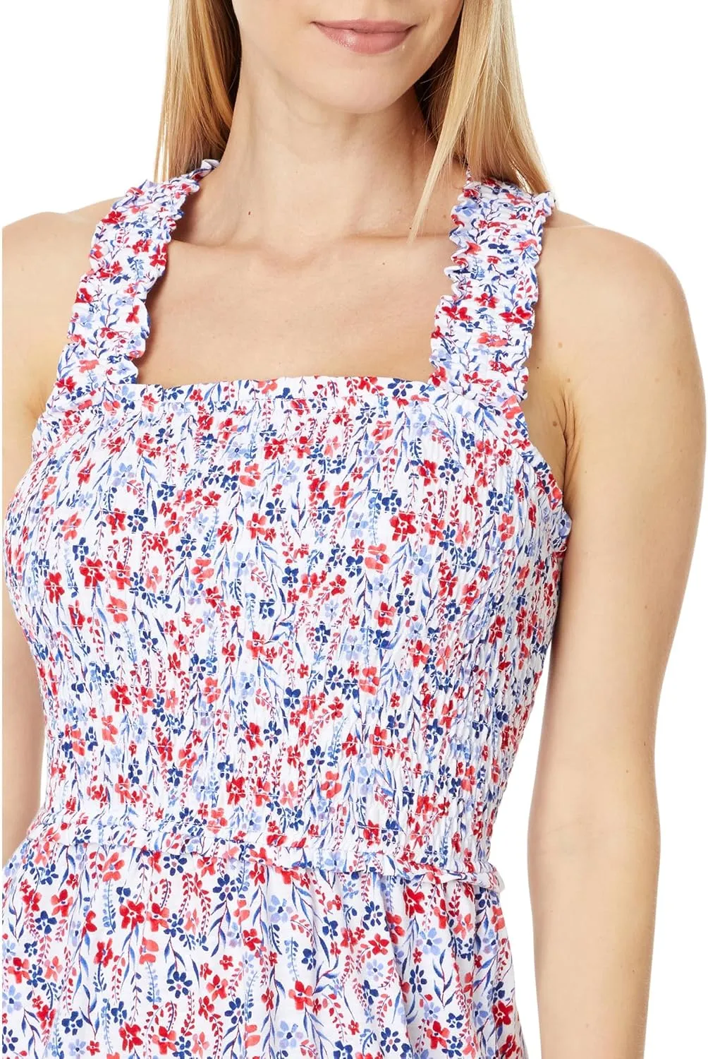Tommy Hilfiger Women's Solid Smocked Midi Dress