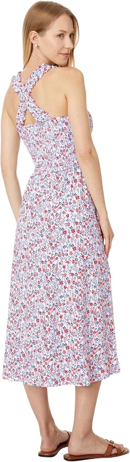 Tommy Hilfiger Women's Solid Smocked Midi Dress