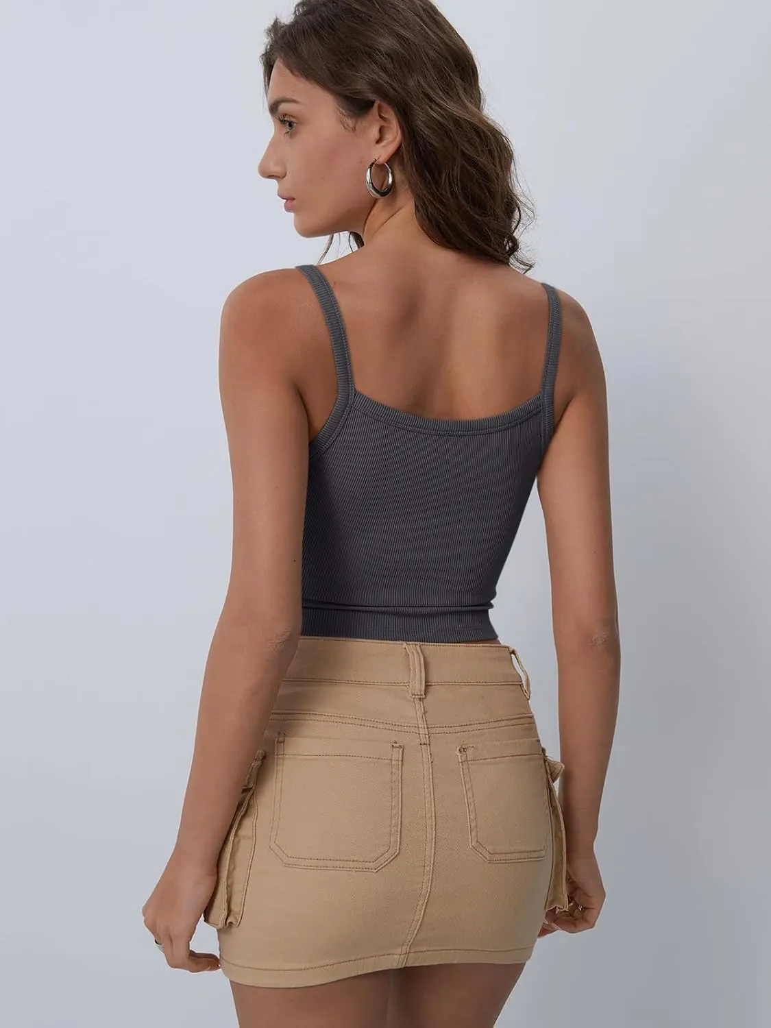 Trendy Queen Tanks Women Summer Racerback Crop Tops Camisole Ribbed Tops Shirts Going Out Beach Vacation Outfits 2025