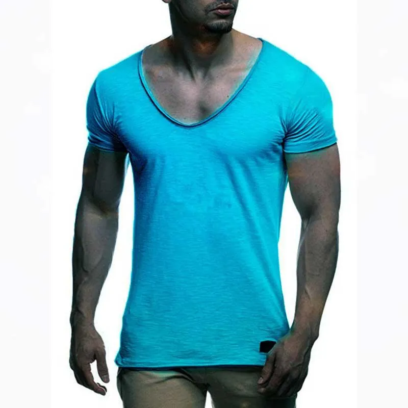 V Neck Short Sleeve Men t Shirt