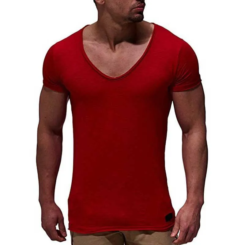V Neck Short Sleeve Men t Shirt
