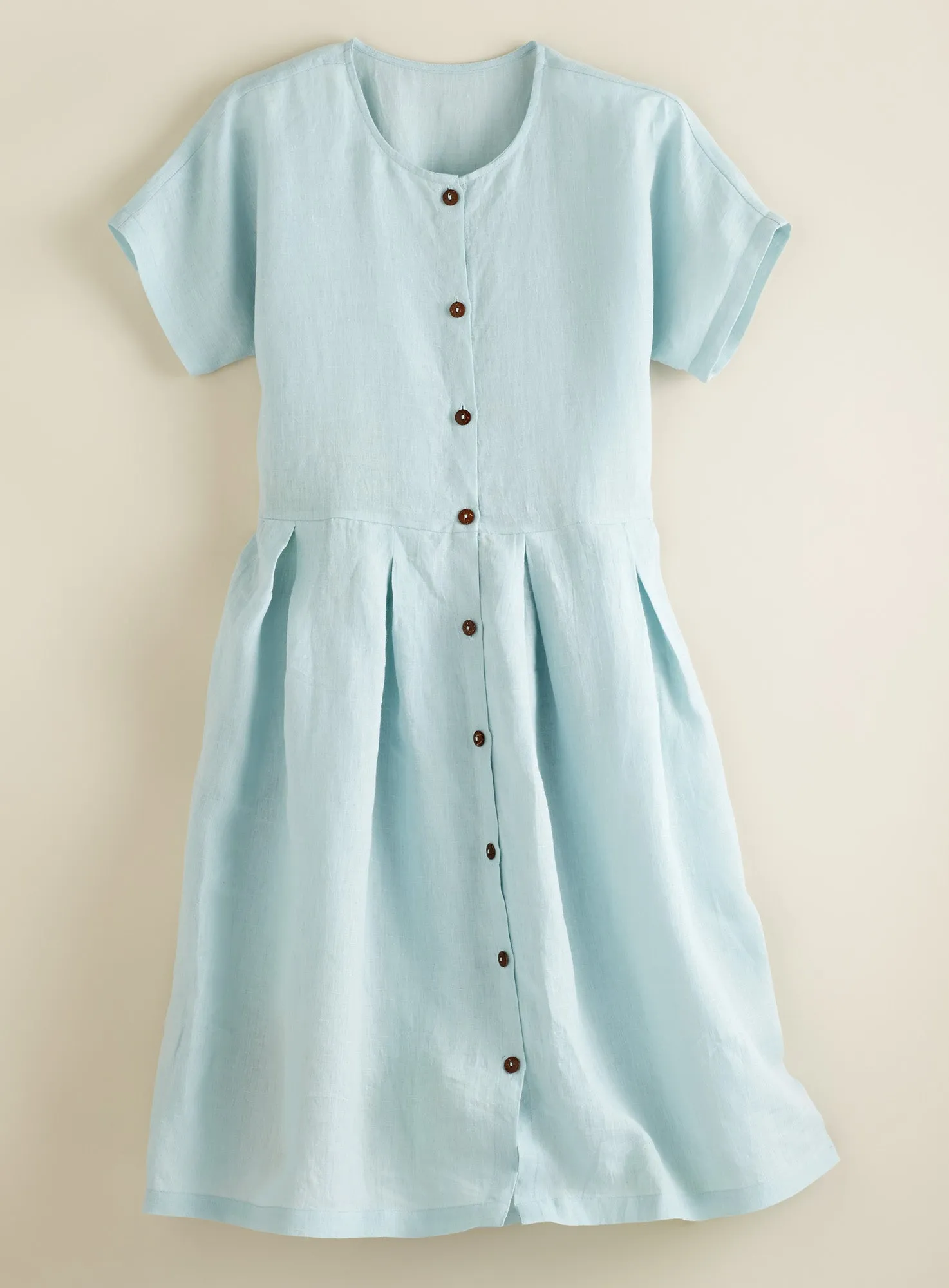 Vilnius European Linen Buttoned Dress