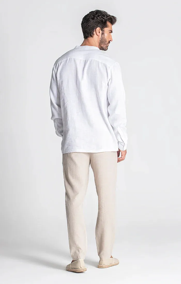 White Linen Grandad Shirt