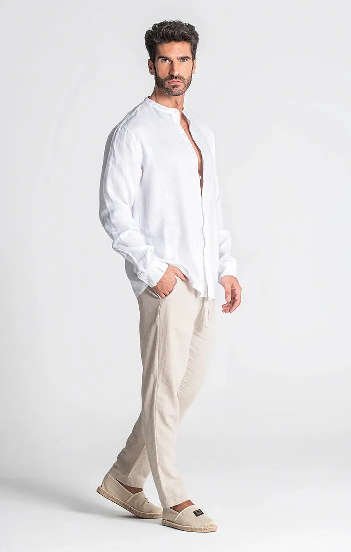 White Linen Grandad Shirt