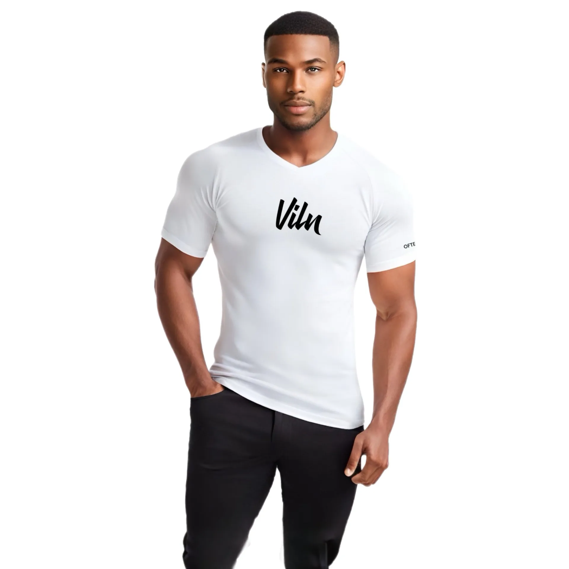 White V-Neck