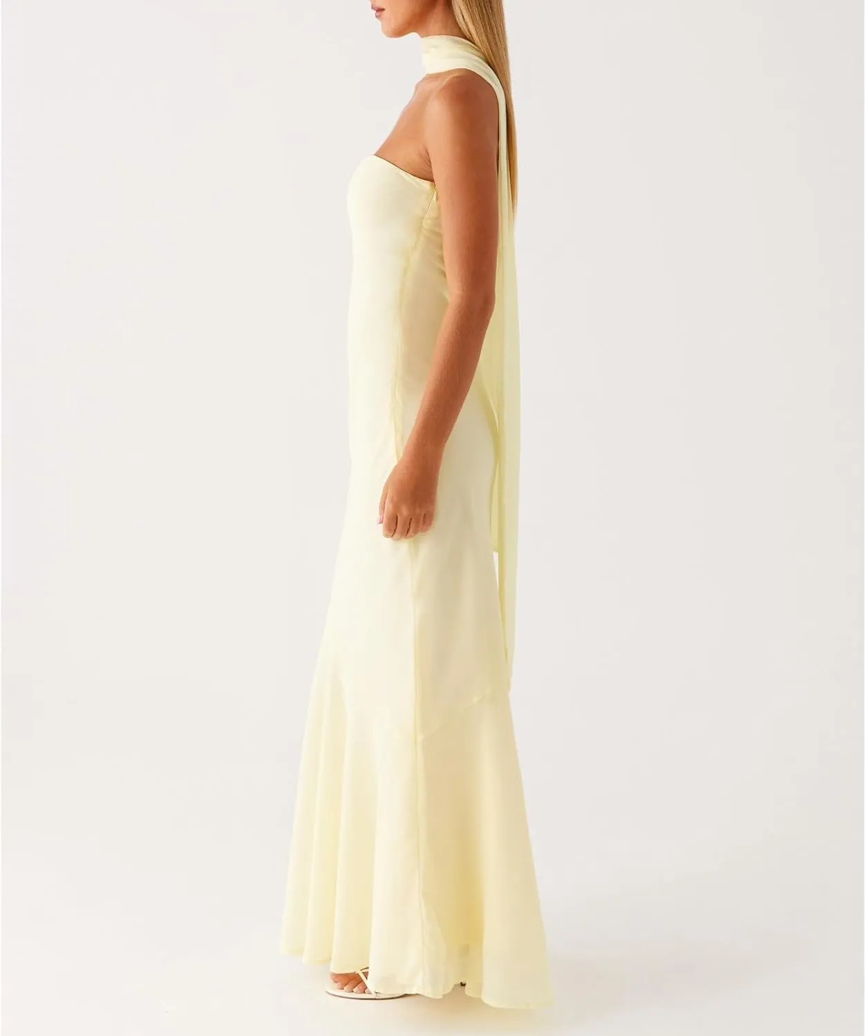 Women Floral Tube Maxi Dress with Scarf Y2k Strapless Backless Mesh Long Bodycon Dresses Formal Cocktail Sundress