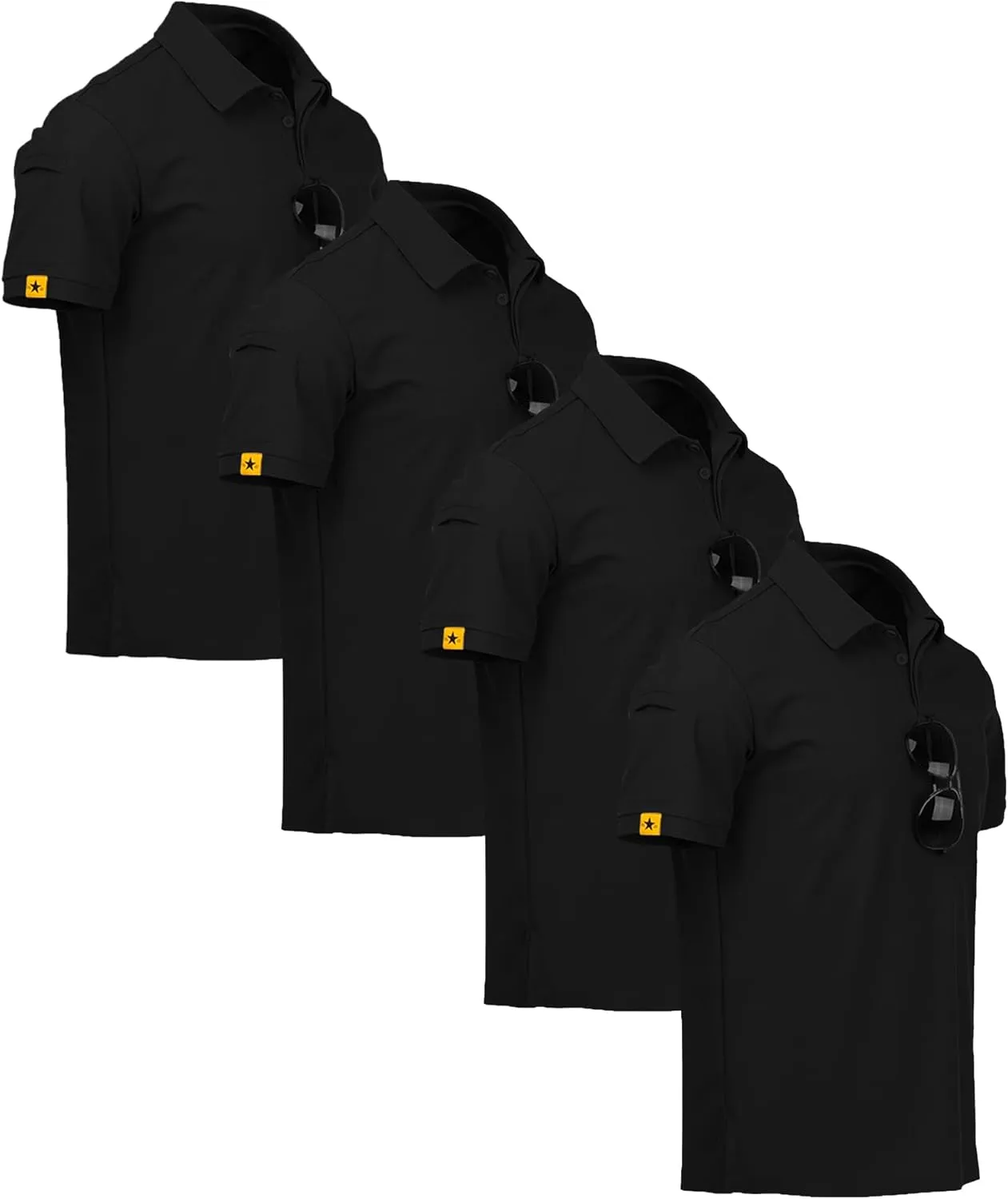 ZITY 4 Pack Mens Polo Shirt Short Sleeve Sports Golf Tennis T-Shirt Athletic Collared Tactical Shirts