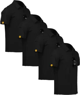 ZITY 4 Pack Mens Polo Shirt Short Sleeve Sports Golf Tennis T-Shirt Athletic Collared Tactical Shirts